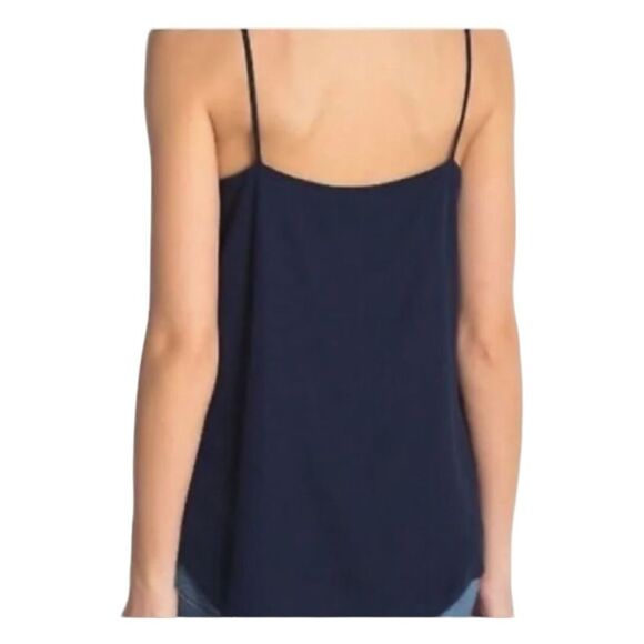 Theory Teah Urban Silk Camisole Blue Crepe Easy Slip Top Scoop Neck L - Picture 3 of 8